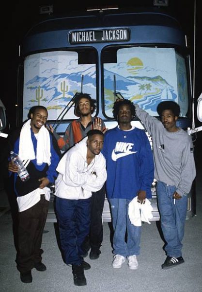 MOUNTAIN VIEW, CA - JULY 31: Members of The Pharcyde pose during KMEL Summer Jam at Shoreline Amphitheatre on July 31, 1993 in Mountain View, California. (Photo by Tim Mosenfelder/Getty Images)